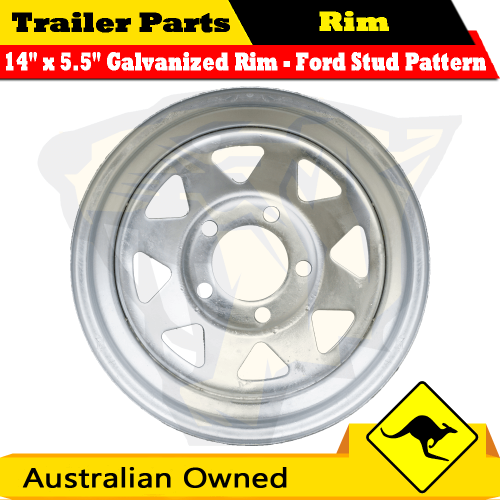 14 inch Trailer Rim Galvanised (Ford Stud Pattern)
