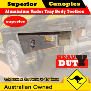 Aluminium Tapered UnderTray Underbody Toolbox Flat Plate 900 L&R