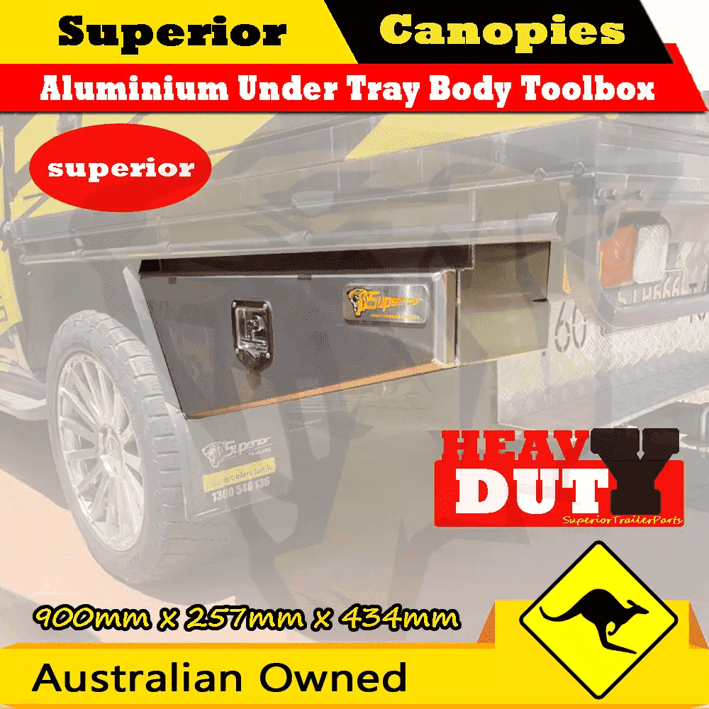 Aluminium Tapered UnderTray Underbody Toolbox Flat Plate 900 L&R