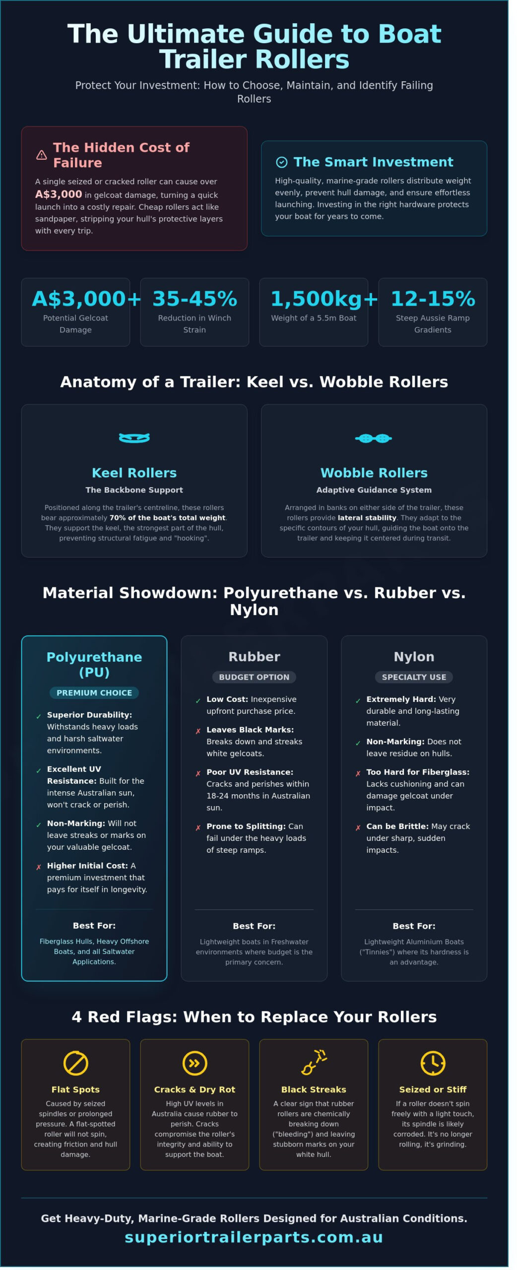 Durable Boat Trailer Rollers for Australian Marine Conditions