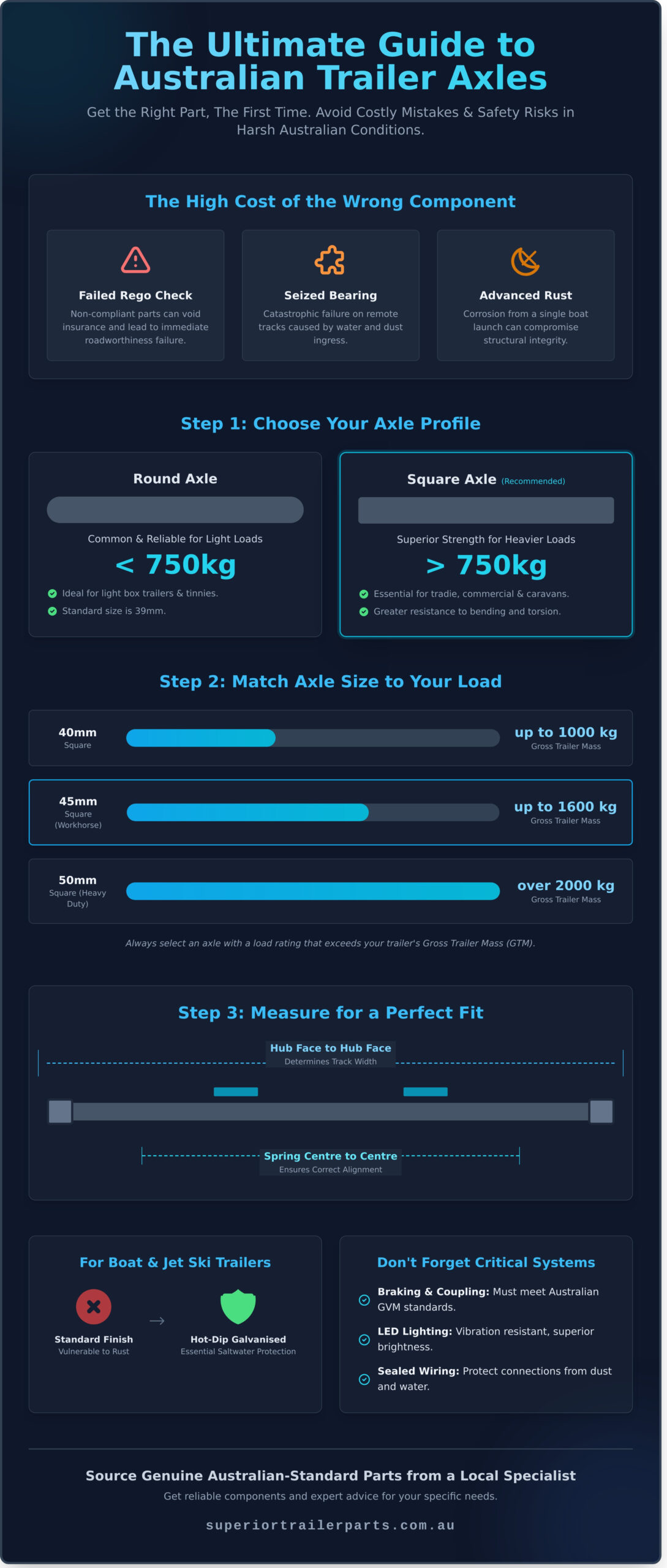 Trailer Parts Online Australia: Selecting Reliable Components for Local Conditions - Infographic